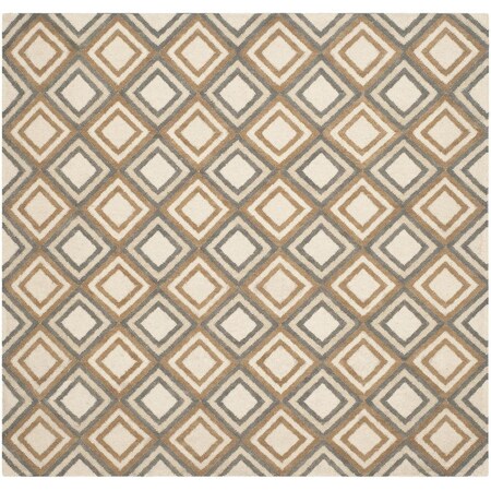 Safavieh Dhurries Square Area Rug, Ivory and Multi - 6 x 6 ft. DHU119A-6SQ